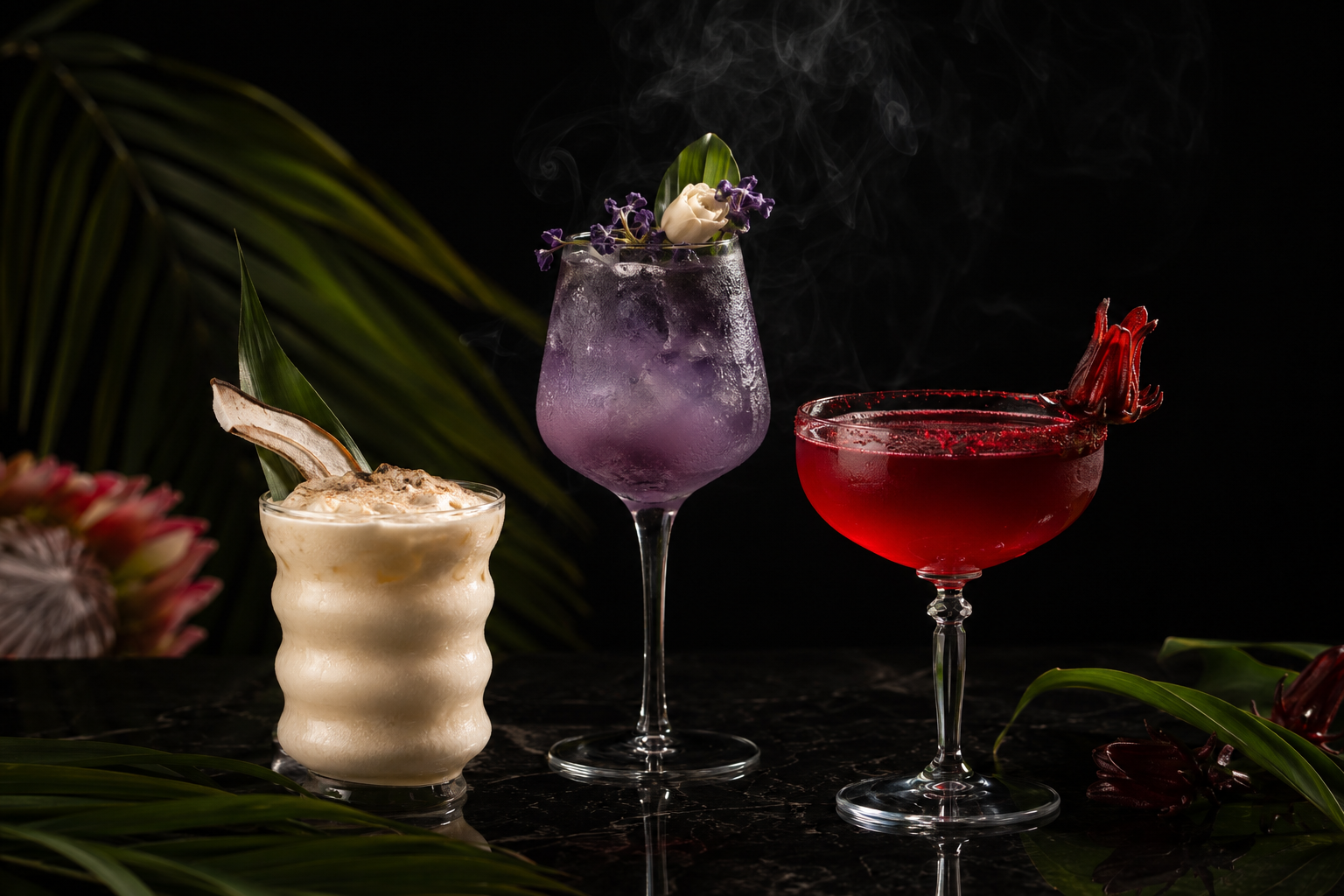 Cocktailauswahl der Menürichtung Experience Menu
